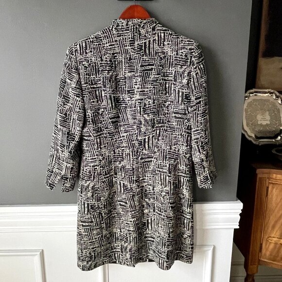 Lafayette 148 3/4 Length Lightweight Woven Abstract Jacket Trench Coat Size 4 - Picture 5 of 8